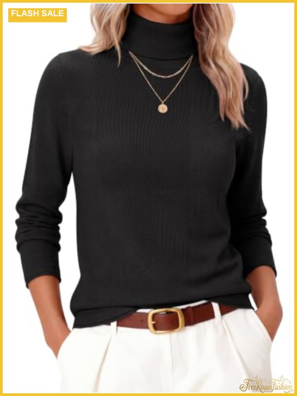 Womens Turtleneck Wool Blend Lightweight Pullover Sweater